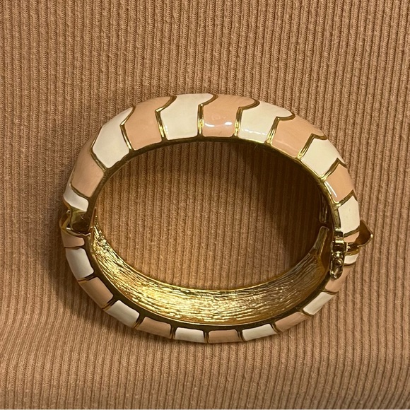 J Crew Bangle Beige & White - Picture 2 of 6